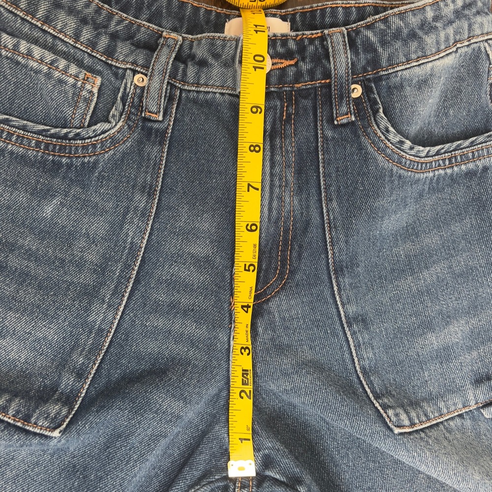 Forever 21 Womens Straight Leg Carpenter Jeans Blue Medium Wash Size 27 Utility - Picture 9 of 16